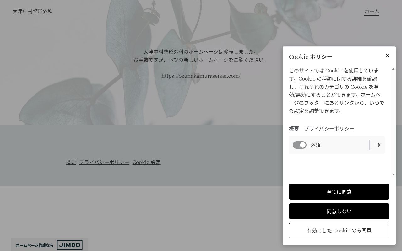 大津中村整形外科の公式サイトのスクリーンショット