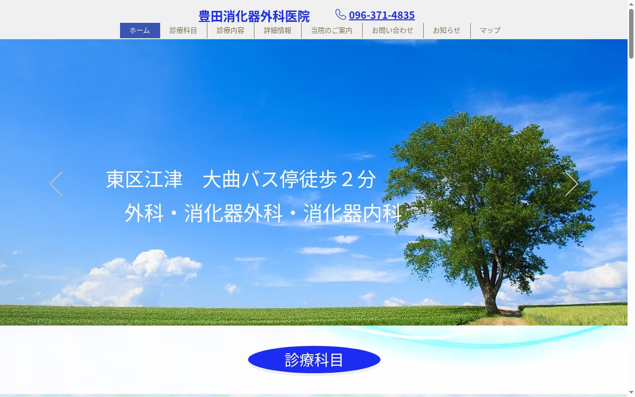 豊田消化器外科医院の公式サイトのスクリーンショット