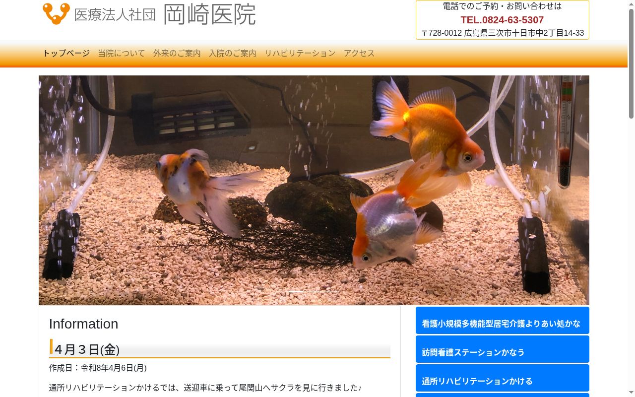医療法人社団　岡崎医院の公式サイトのスクリーンショット