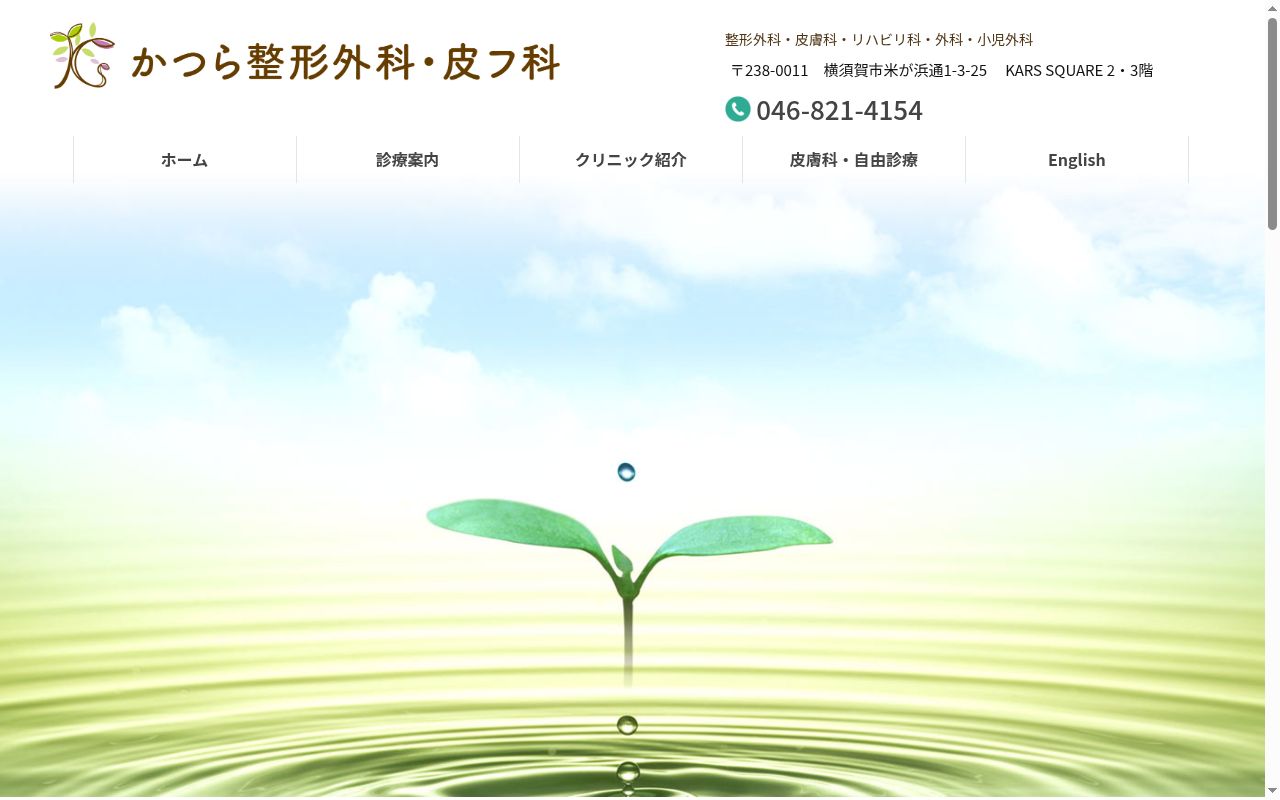 医療法人社団オプティ－かつら整形外科・皮フ科の公式サイトのスクリーンショット