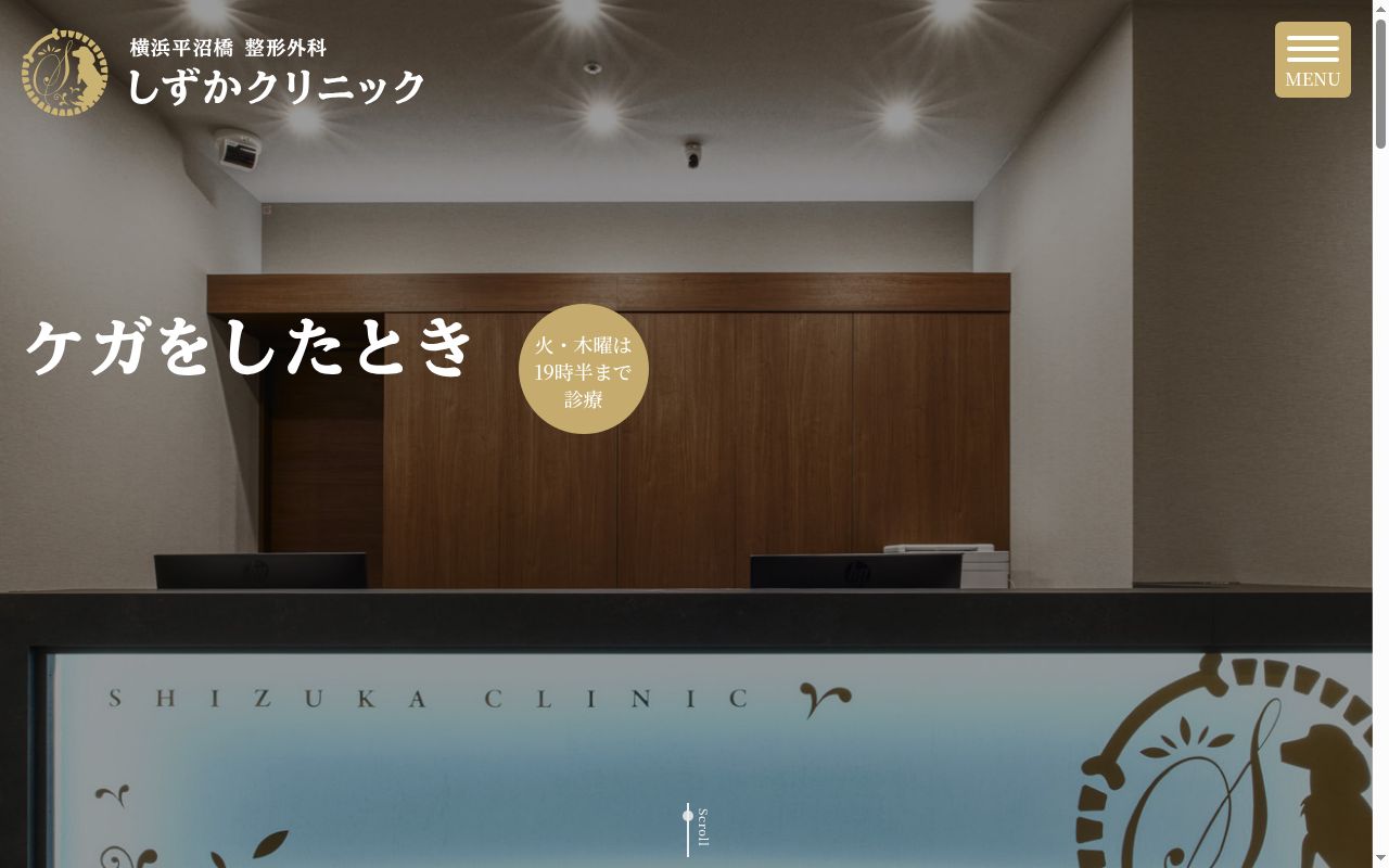 横浜平沼橋整形外科　しずかクリニックの公式サイトのスクリーンショット